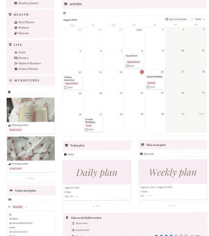 🕯️ ✨ dream life manifestation: Student Planner: Digital & Printable Free Templates