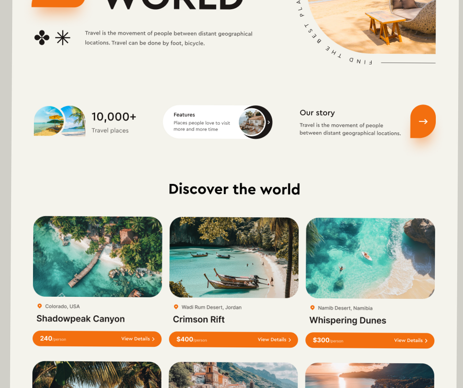 🖇️ 📊 dream life manifestation: Travel Agency Website UI UX Design | Digital Design & Creative Assets for Planners