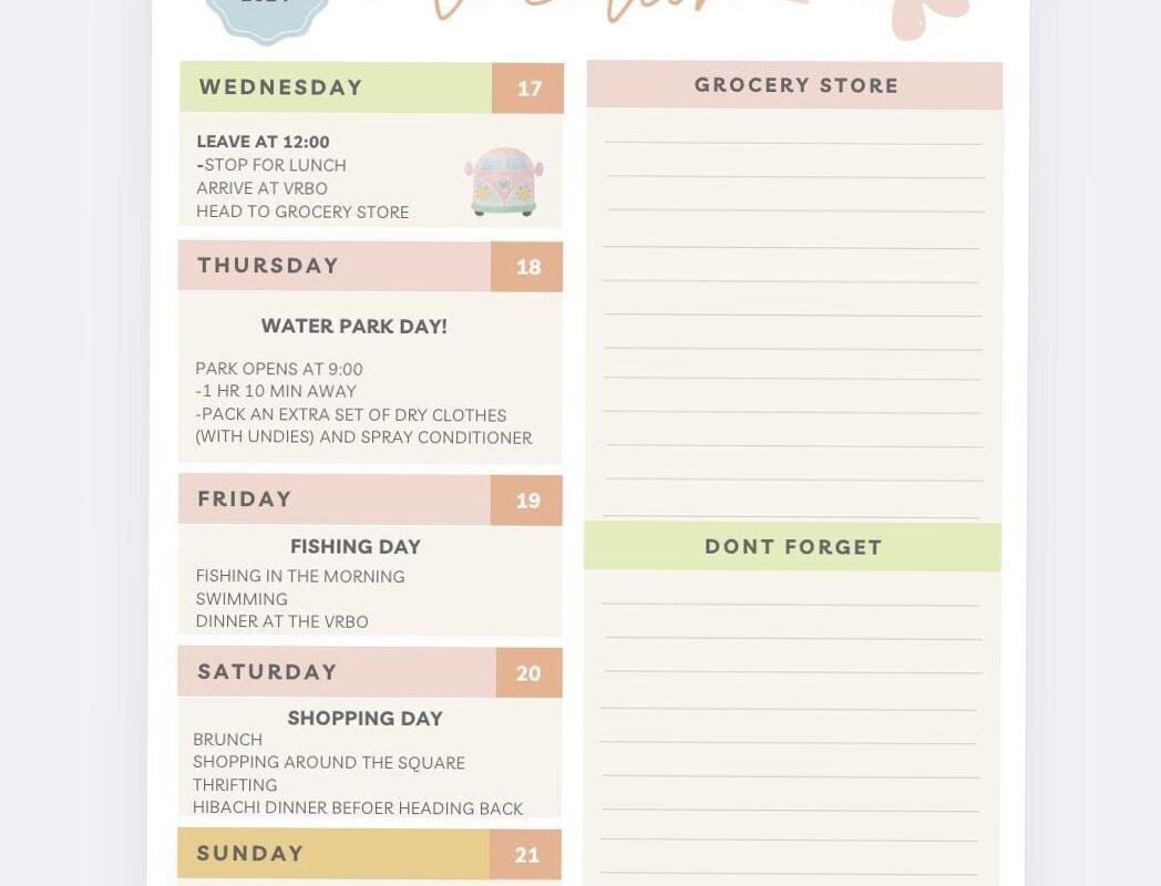 👰 👰 dream life manifestation: Vacation Planner — Digital Design & Creative Assets
