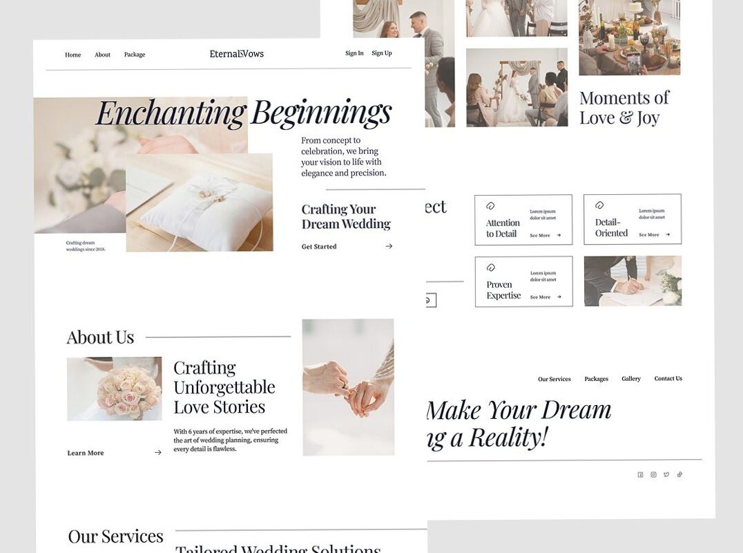 🌈 🌈 dream life manifestation: Wedding Planner Landing Page Design Ideas