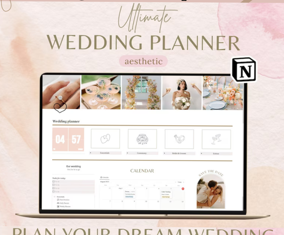 🖇️ 📅 Dream Wedding Planner: Notion Template for Organized Bliss | only tool for life admin