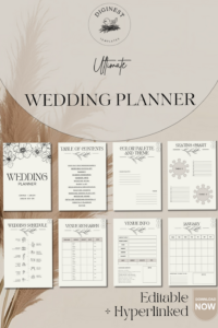 Editable Canva Wedding Planner Template | Checklist, Budget, Guest List 613 — 🥂 🥂 no-stress tracker