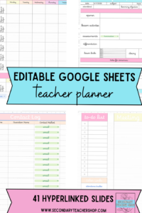 Editable Google Sheets Teacher Planner for Secondary Teachers — ☁️ 🌿 stay inspired all year long
