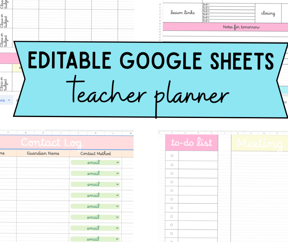 Editable Google Sheets Teacher Planner for Secondary Teachers — ☁️ 🌿 stay inspired all year long