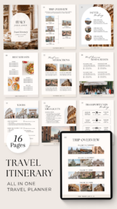 ☁️ 🕯️ Editable Travel Itinerary Template | Honeymoon Planner Design | seamless organization hack