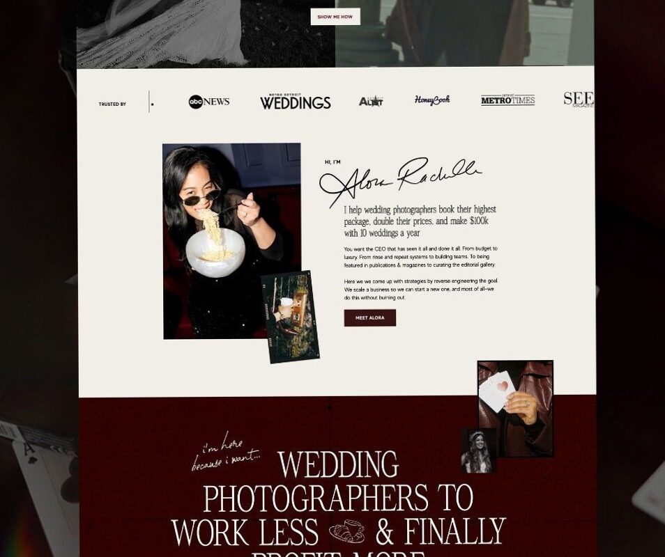 🌸 🥂 Editorial Website Design | Showit Site for Wedding Photographers | secret to staying productive