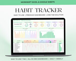 📊 📊 Effective Habit Tracker for Daily & Weekly Goals in Excel & Google Sheets | ultimate printable checklist