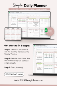 Efficient Undated Google Sheets Daily Task & Time Manager — 📅 📝 stay inspired all year long