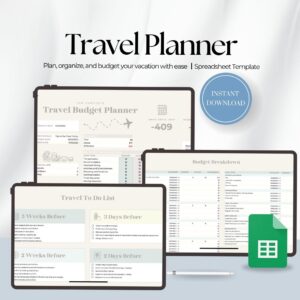 🎀 🤍 Effortless Vacation Planner & Budget Spreadsheet | game-changing digital system