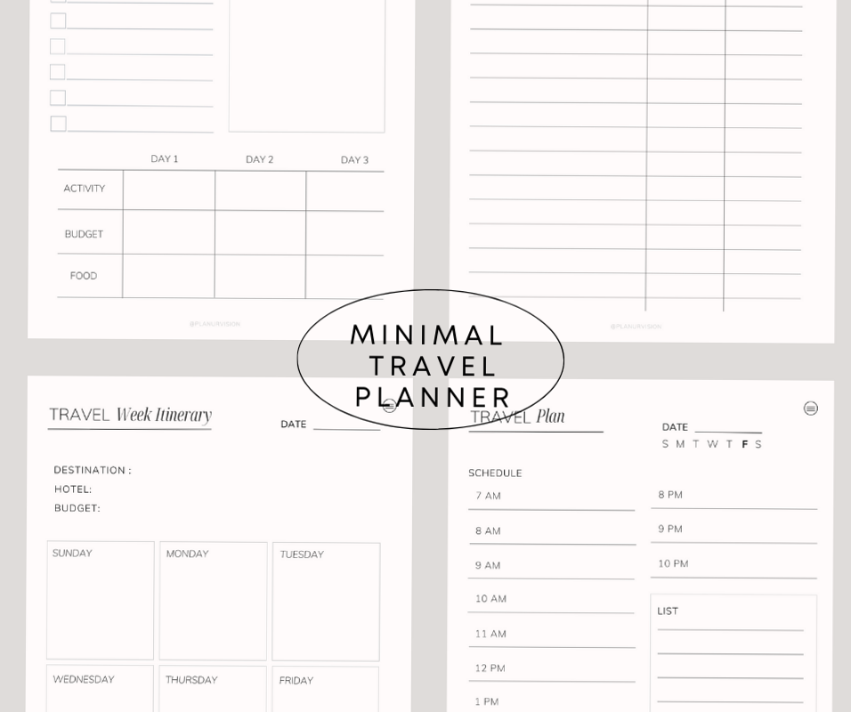 🌸 💍 Elegant Minimal Travel Planner for Vacation Organization | romanticize your routine