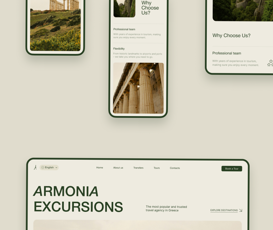 Elegant UX/UI for Travel Agency Website Design — 🖇️ 📝 secret to staying productive