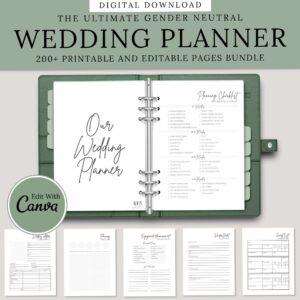 🌈 🎨 essential planning guide: Editable Wedding Planner Checklist Printable