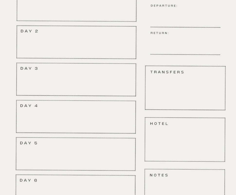 💍 🍰 essential planning guide: Minimalist Travel Planner & Packing Checklist Template