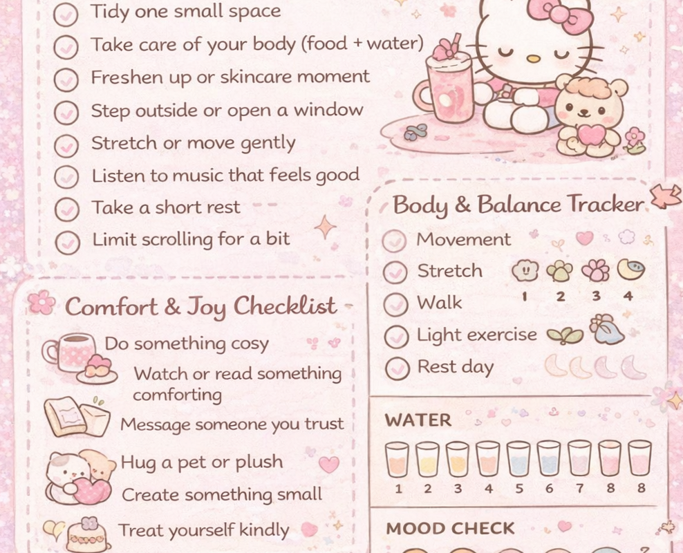 💌 🌸 essential planning guide: Soft Self-Care Day Planner Gentle Checklist for Calm Days