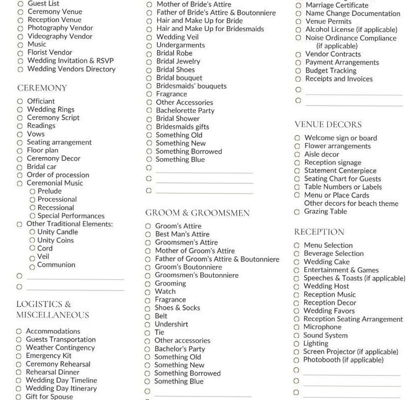 🕯️ 🌿 essential planning guide: Stress-Free Beach Wedding Planner & Printable Checklist