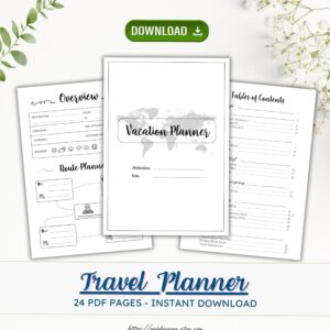💌 🌸 essential planning guide: Travel Planner & Journal Printable Set for Memories & Itineraries