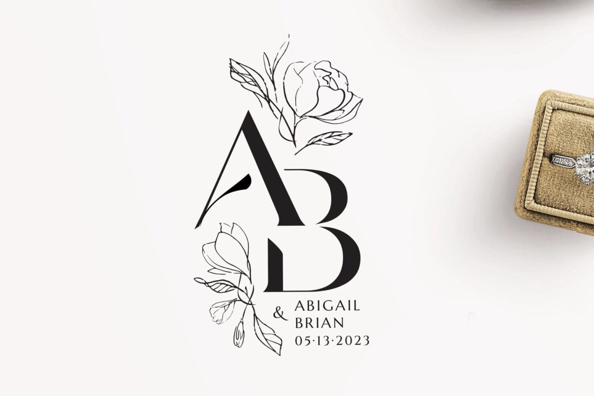 📁 📝 Floral Wedding Monogram Logo SVG Design | romanticize your routine