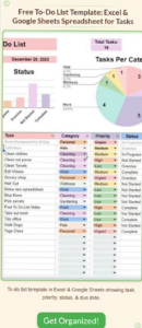 Free ADHD Planner Template for Google Sheets & Excel — 🕯️ 🎀 stay inspired all year long