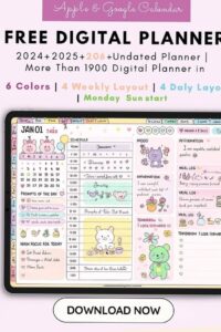 Free Digital Planner Bundle with Undated Templates — 🎀 ✨ romanticize your routine