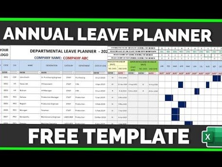 Free Excel Template: Employee Annual Leave Planner with Gantt Chart — 💎 💎 romanticize your routine