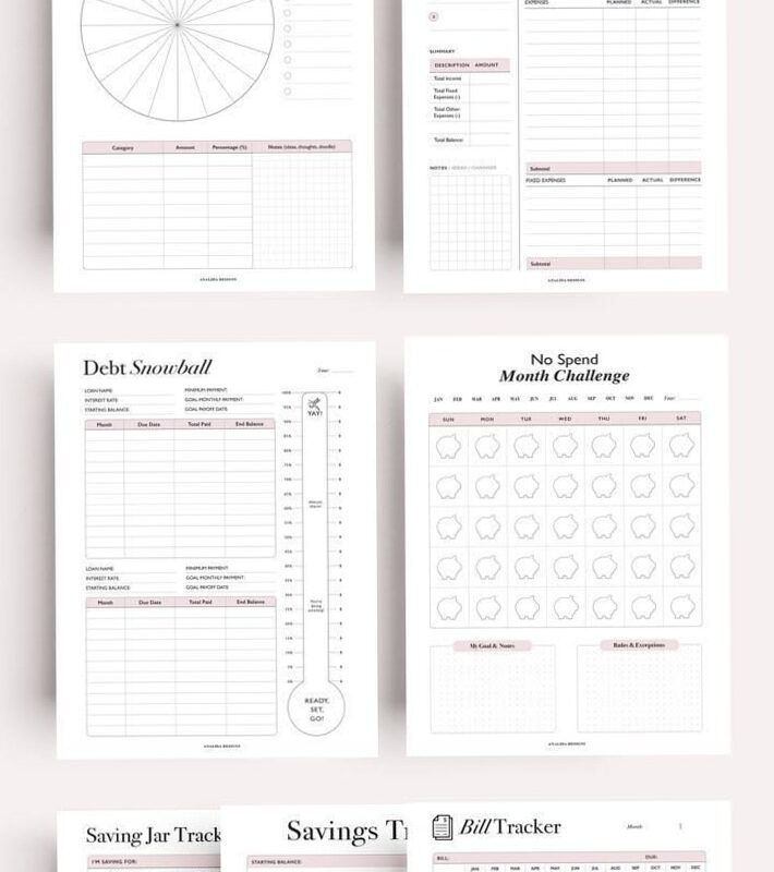 🌿 ☁️ Free Financial Planner Bundle — Monthly Budget & Savings Tracker, Family Budget | seamless organization hack