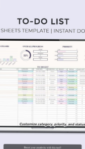 📊 📁 Free Google Sheets To Do List Template for Task Management & Productivity | romanticize your routine