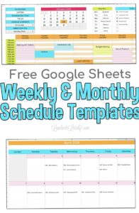 Free Google Sheets Weekly Schedule Template & Calendars | LL Home — 🪄 🖌️ stay inspired all year long
