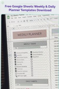🌿 🎀 Free Google Sheets Weekly & Daily Planner Templates | secret to staying productive
