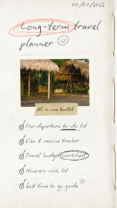 Free Long-Term Travel Planner (Google Sheets Toolkit) — 🤍 🎀 secret to staying productive