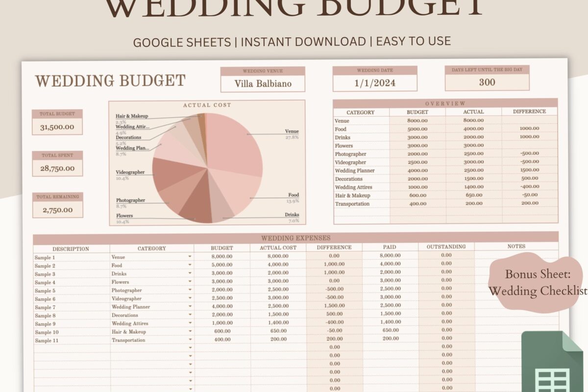 🌸 💍 game-changing digital system: Plan Your Dream Wedding with This Free Digital Spreadsheet