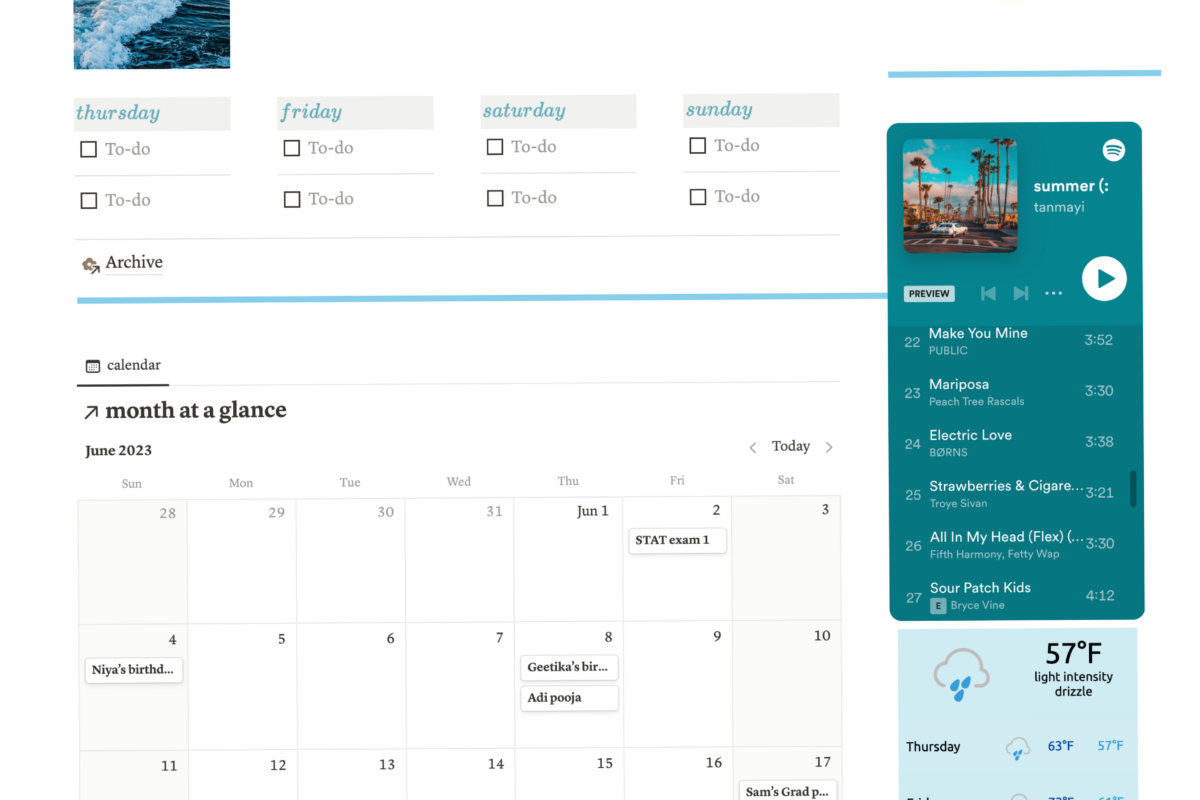 📝 🖇️ game-changing digital system: Summer Beach Notion Template for Digital Planners