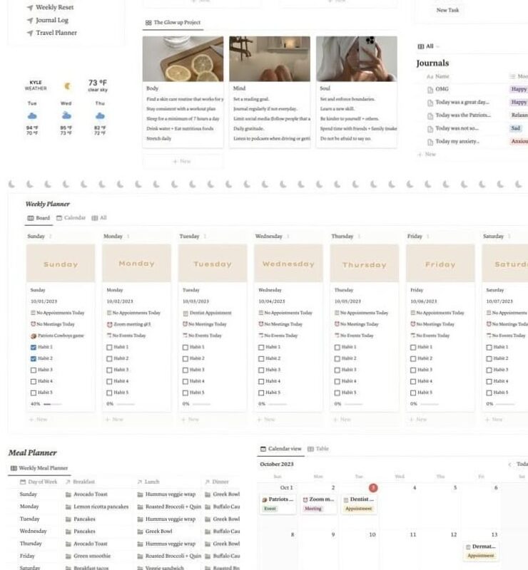 🥂 👰 game-changing digital system: That Girl Ultimate Life Planner Notion Dashboard 💌 🌸