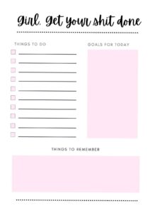 🌿 🎀 Girl Get Your Sh*t Together Daily Planner (Pink) | romanticize your routine