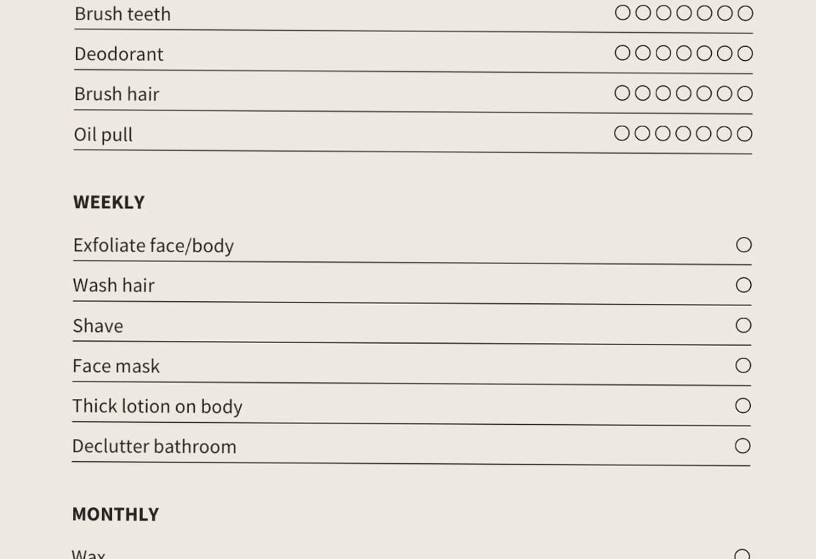🌸 💌 Glow Up Hygiene Checklist for Planners & Designers | no-stress tracker