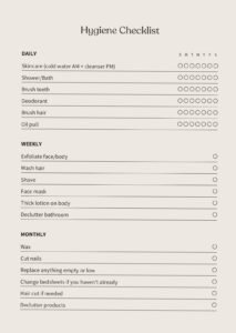🌸 💌 Glow Up Hygiene Checklist for Planners & Designers | no-stress tracker