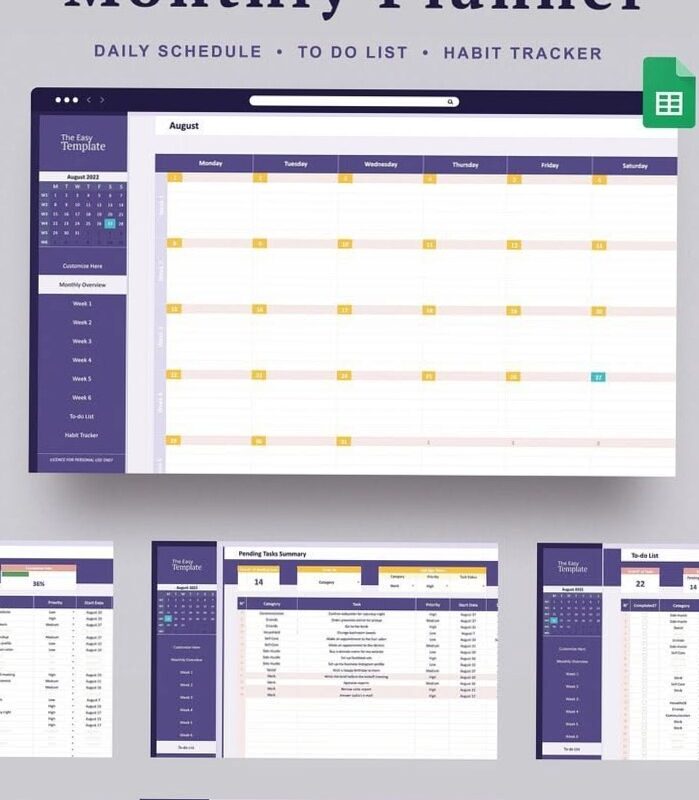 Google Sheet Monthly Planner for Digital Design & Creatives — 🖌️ 🎨 2026 efficiency hack