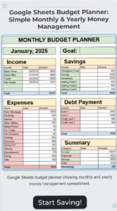 ✨ ✨ Google Sheets Budget Planner: Simple Monthly & Yearly Money Management | #FinancialAdvice | stay inspired all year long