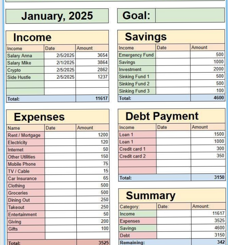 ✨ ✨ Google Sheets Budget Planner: Simple Monthly & Yearly Money Management | #FinancialAdvice | stay inspired all year long