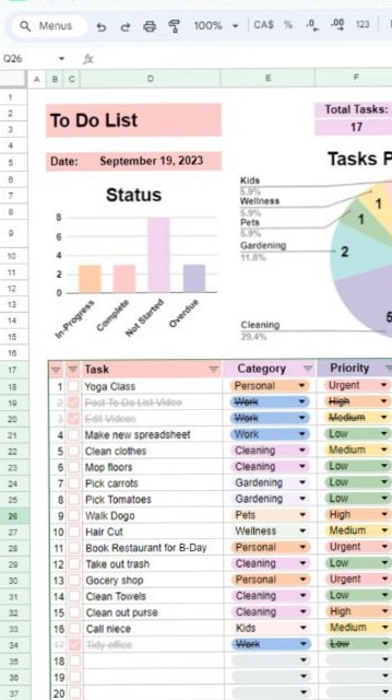 📁 📊 Google Sheets Task Template for Design Workflows | romanticize your routine