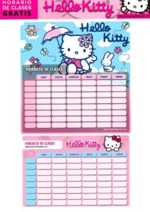 🕯️ 🤍 ¡GRATIS! Horarios de Clases de HELLO KITTY para imprimir | dream life manifestation