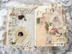 Handmade Vintage Journal — Heirloom Keepsake & Wedding Junk Journal Design — 💌 🍰 dream life manifestation