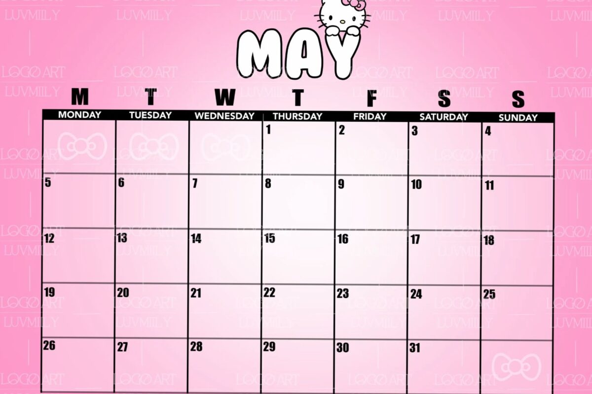 🤍 ✨ Hello Kitty 2025 Calendar April-Dec A4 Pink Planner Printable | stay inspired all year long