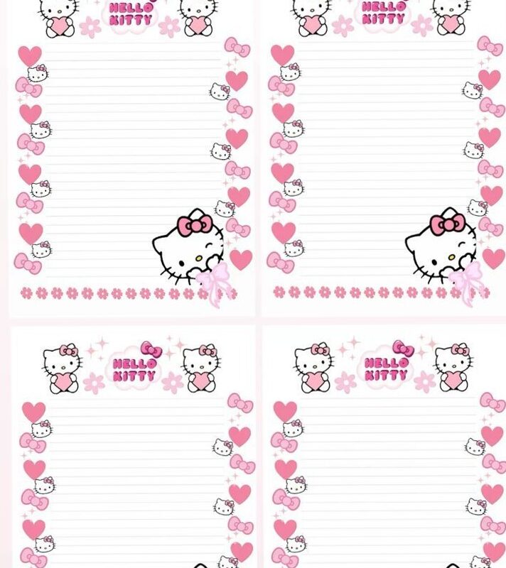Hello Kitty 4-Cut Memo Notes Template — 🌸 💌 dream life manifestation