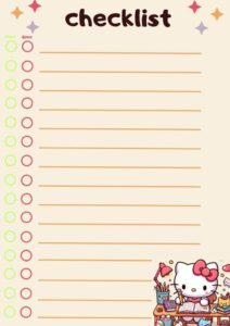 🌈 🎨 Hello Kitty Checklist — Digital Planner Asset | no-stress tracker