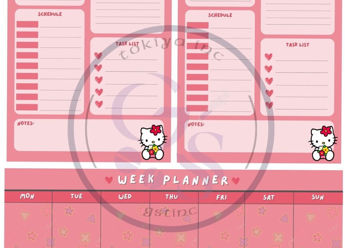 Hello Kitty Daily & Weekly Planner Design — ✨ 🌿 romanticize your routine