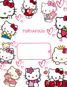 🪄 🌈 Hello Kitty Portfolio Cover Design | Creative Planner Asset | romanticize your routine