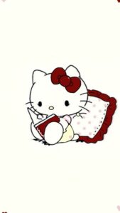 Hello Kitty Reading — Digital Planner Wallpaper — 🥂 🍰 dream life manifestation