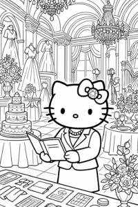 Hello Kitty Royal Wedding Planner & Coloring Pages Design — 🥂 👰 dream life manifestation