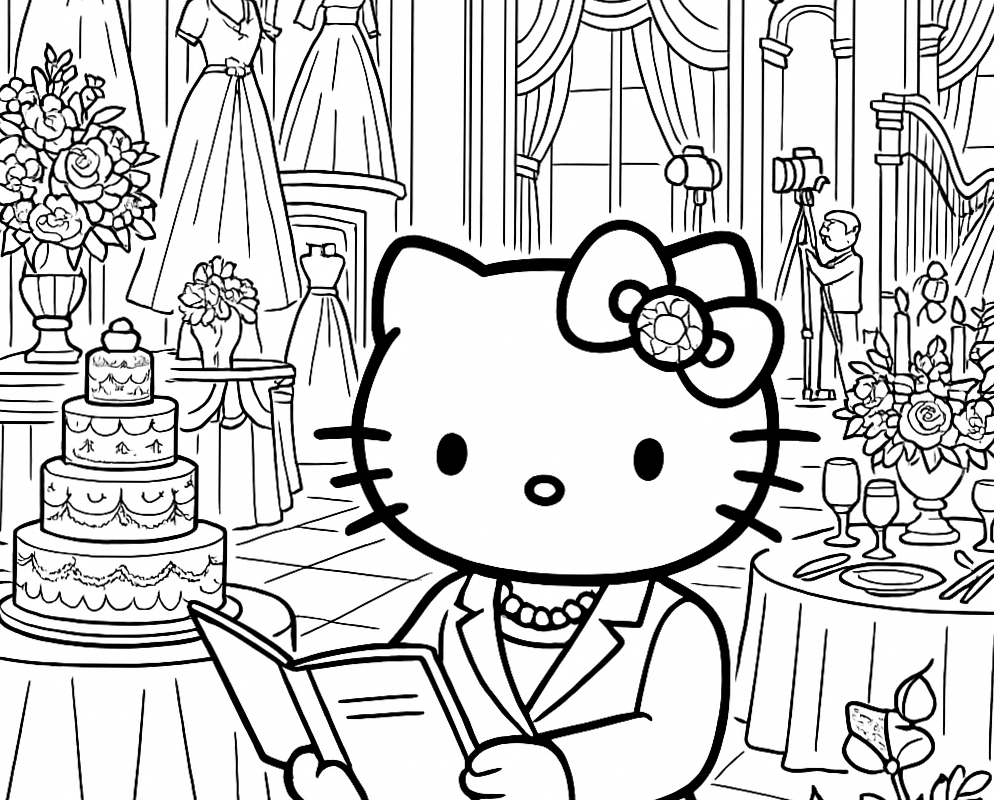 Hello Kitty Royal Wedding Planner & Coloring Pages Design — 🥂 👰 dream life manifestation