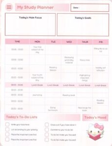 Hello Kitty Study Planner | Editable Canva Template — ☁️ 🎀 dream life manifestation